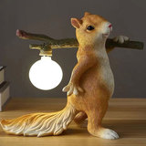 Standing squirrel lamp