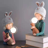 Rabbit ears hat girl lamp